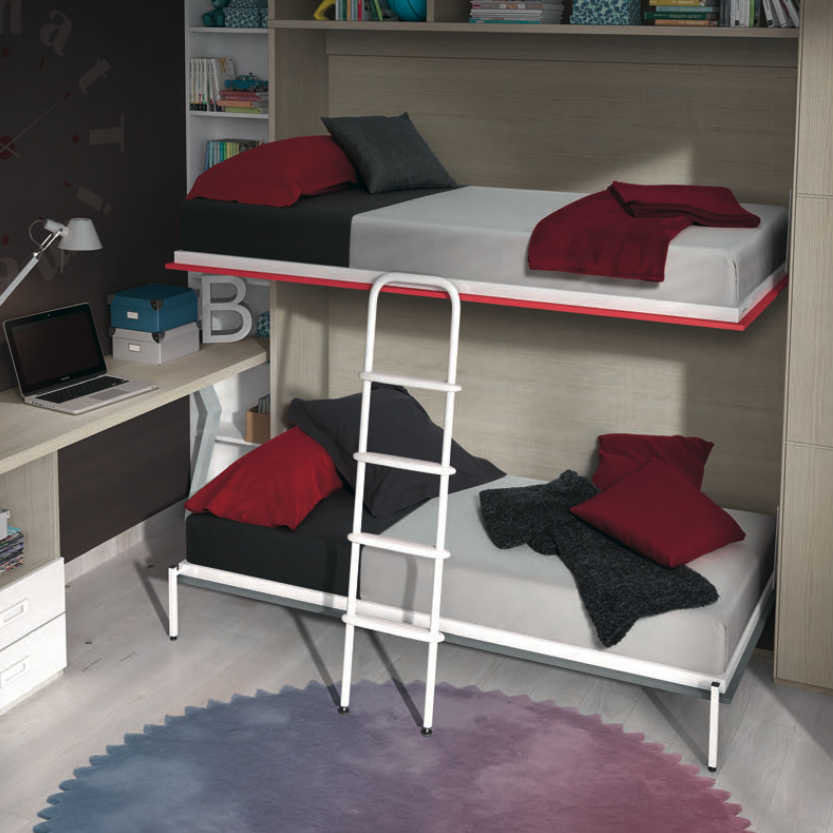 Literas juveniles con escalera