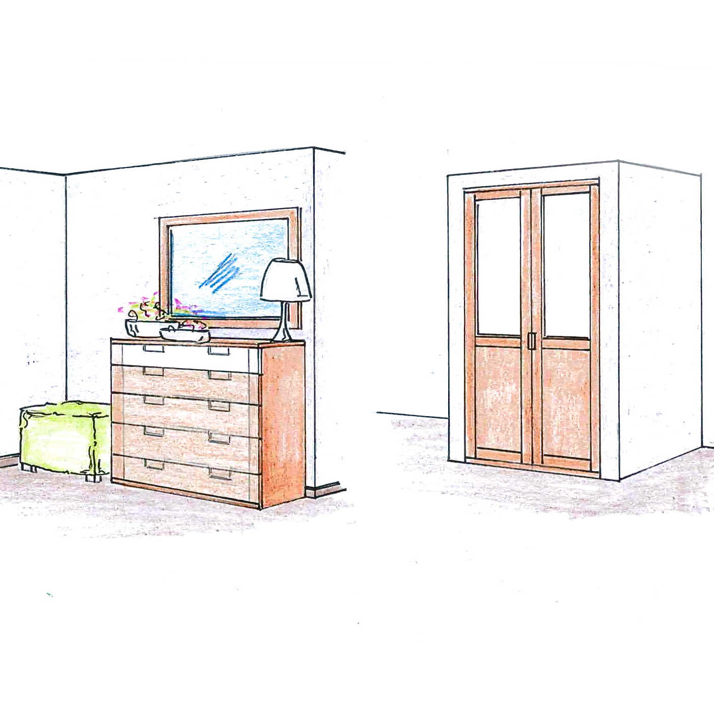 Proyecto de cómoda con espejo