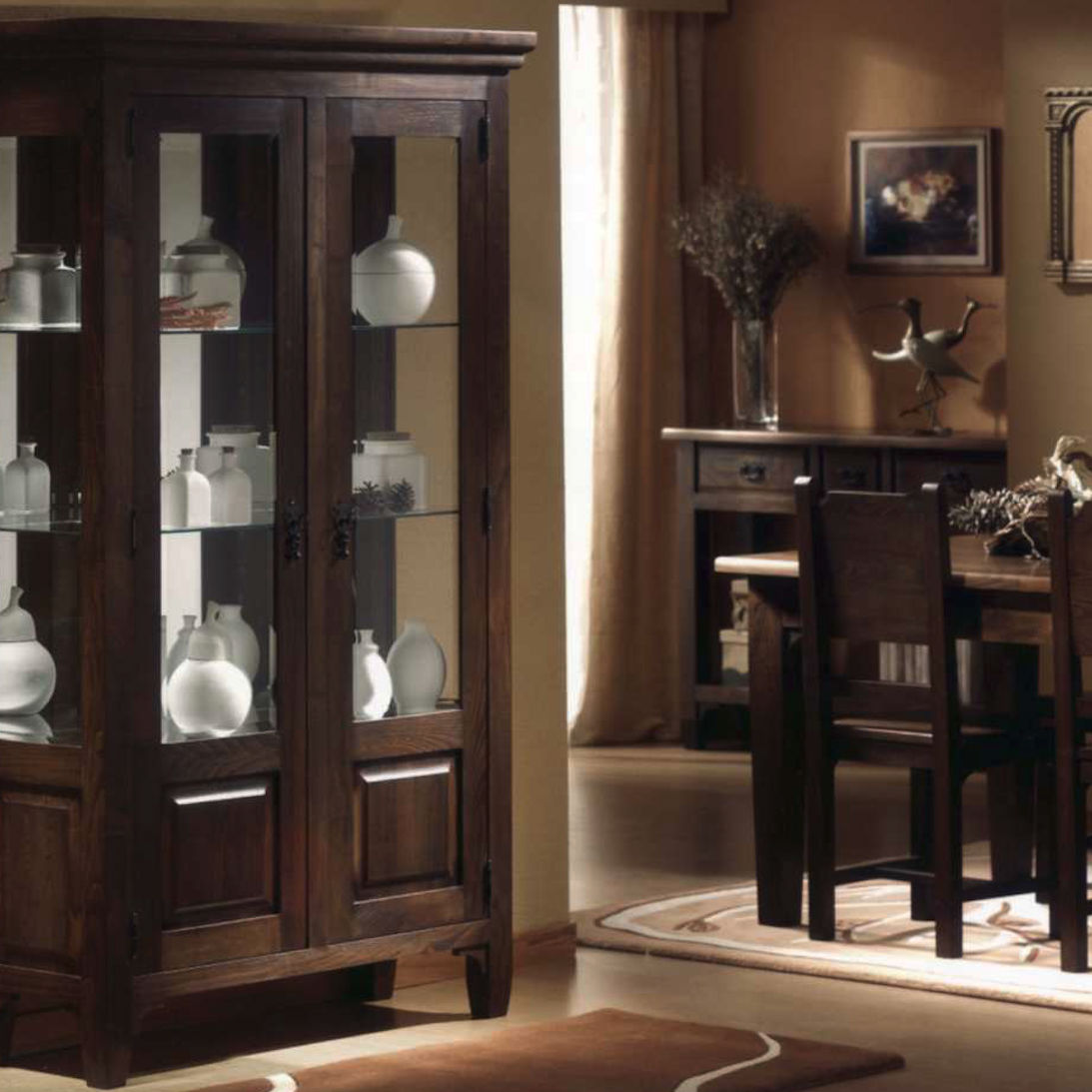 Libreria de comedor y mesa rustica