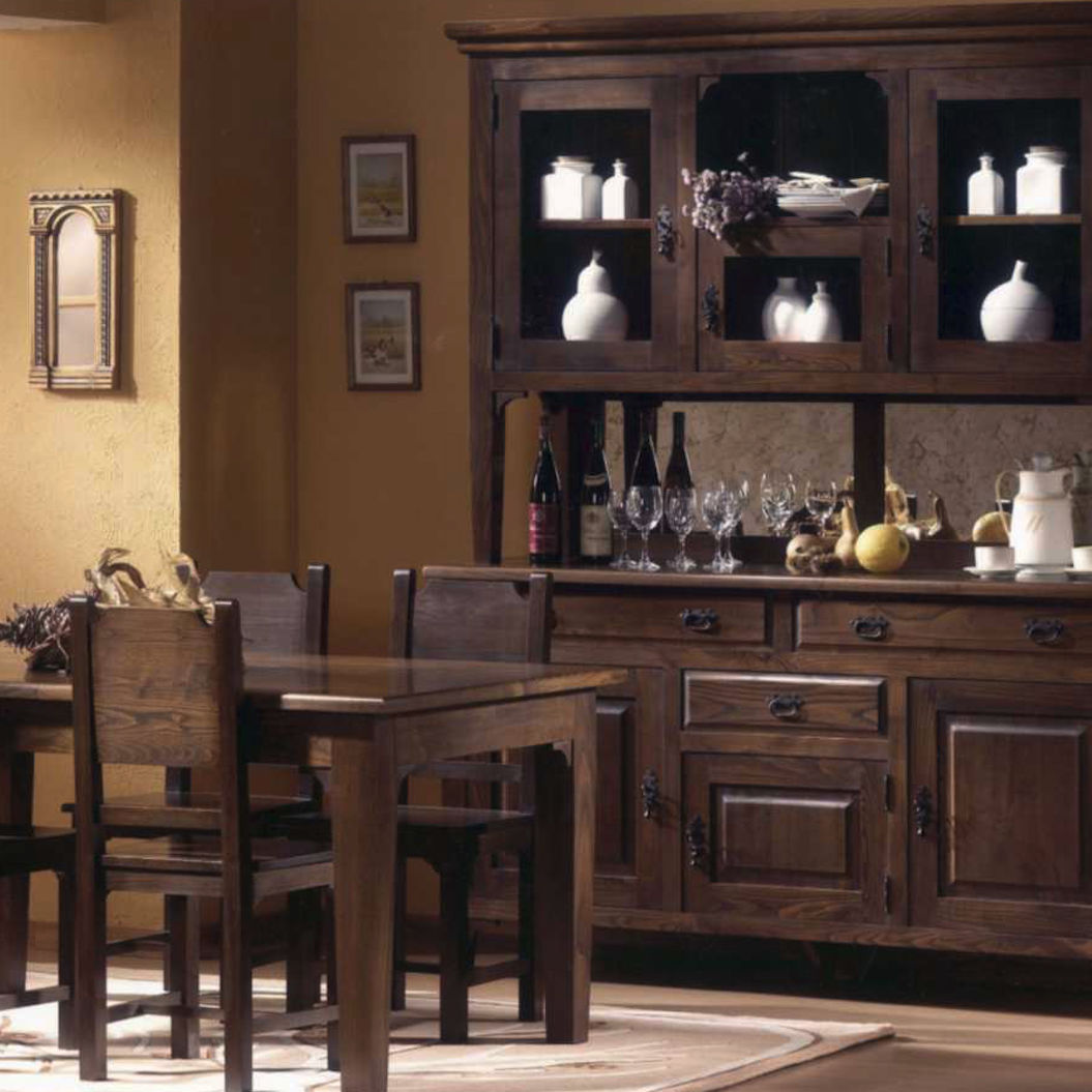 Libreria y muebles de comedor rustico